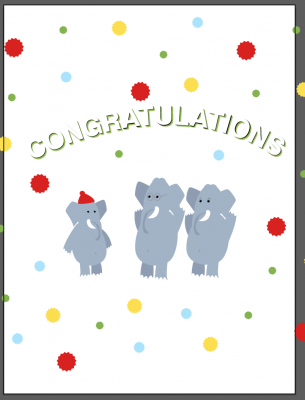 congratulation elefant packy cartoon