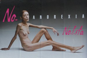Ad of shocking Anorexia girl nude