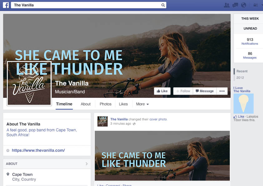 Awesome Facebook Design with Banner for The Vanilla